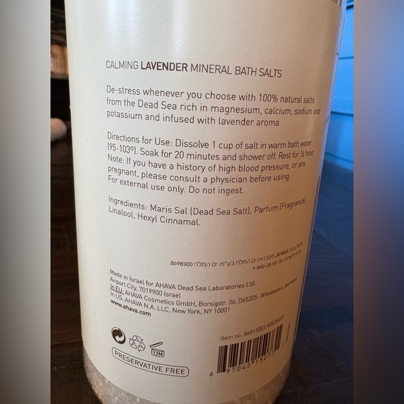 AHAVA Lavender Mineral Bath Salt - Picture 3 of 3